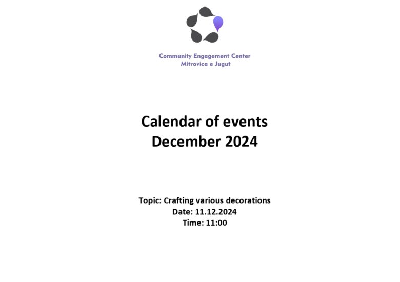 Calendar of events for Community Engagement Centers – December 2024